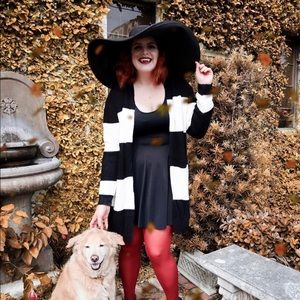 Foxblood stripped cardigan sweater
